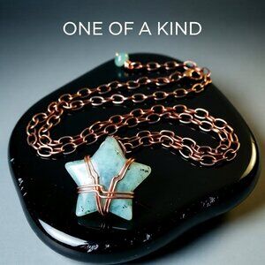 Chunky Green Labradorite Star! Unique Statement Necklace - Reiki + Meditations